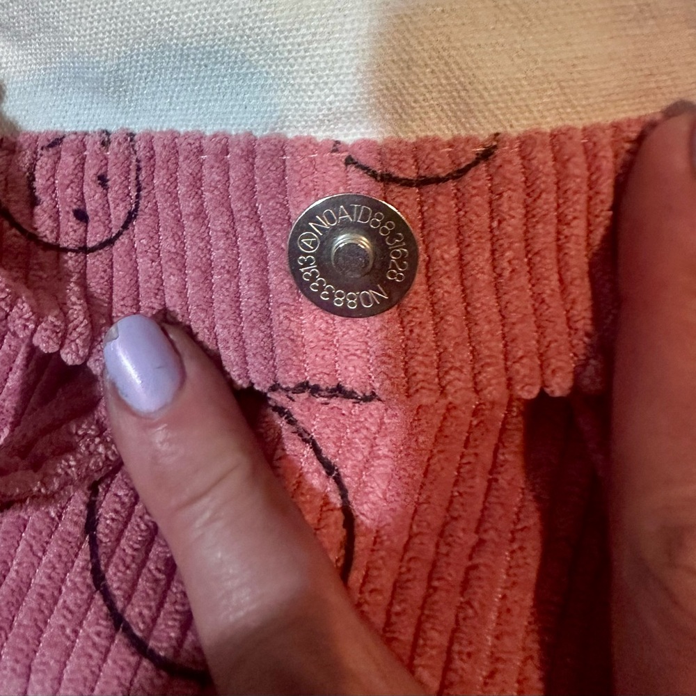 Pink Corduroy Smiley Face Tote Bag - Picture 7 of 13